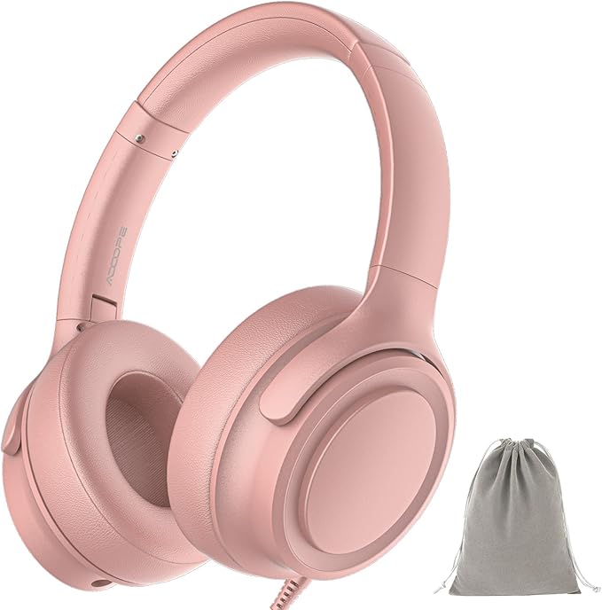Wired Over-Ear Headphones with USB C Connector, Hi-Fi Stereo Sound, Noise-Isolating Ear Cups, Comfortable Fit for USB C Devices (with Bag, Gold)