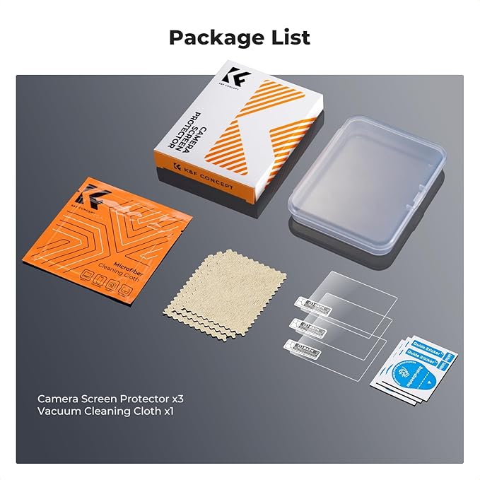 K&F CONCEPT 3 Pack Camera Screen Protector Compatible with Canon G7X II, 0.3mm 9H Hardness Tempered Glass Cover Anti-Scratch Bubble-Free