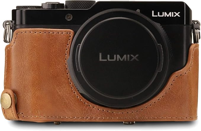 MegaGear MG1565 Ever Ready Genuine Leather Camera Case Compatible with Panasonic Lumix DC-LX100 II - Brown