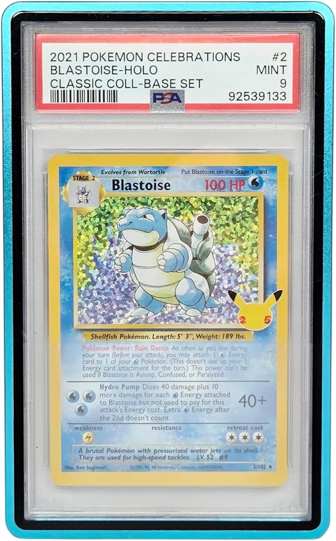 Metal PSA Slab Bumper Case UV Resistant- Safeguard Magnetic Aluminum Metal Case For Graded Cards (Blue)