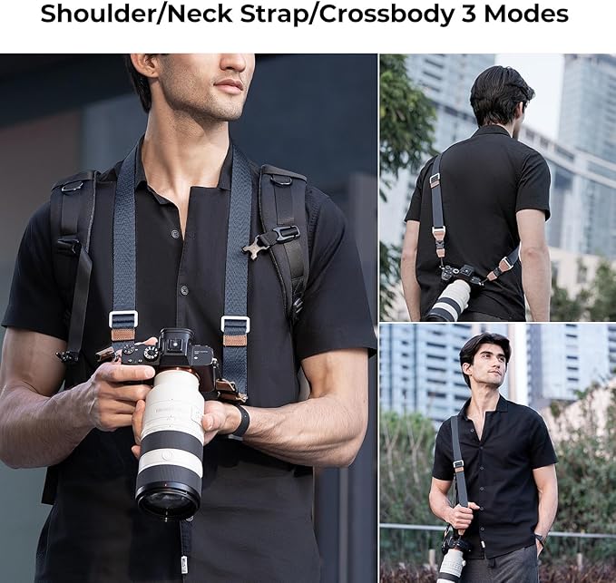 K&F CONCEPT 32mm Camera Neck Strap for Photographers Camera Strap Quick Release Clip Adjustable Sling Strap Compatible with Nikon Canon Sony Olympus DSLR Camera Green