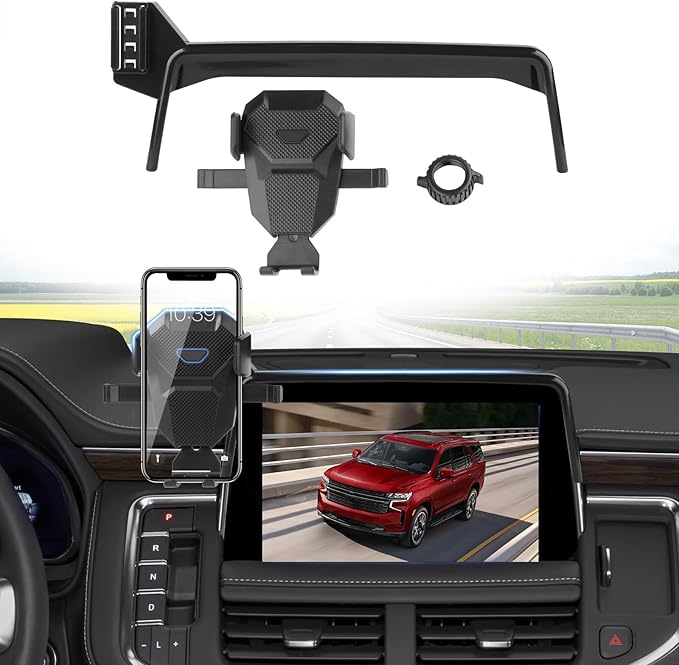 Car Phone Holder for 2021-2024 Chevy Tahoe/Chevrolet Suburban Accessories,Adjustable Suburban Phone Mount for 10.2-inch Screen,Hands-Free Ultra Stable Phone Stand