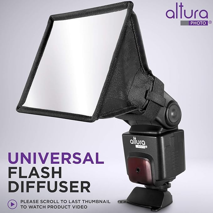 (3 Pack) Flash Diffuser Light Softbox by Altura Photo (Universal, Collapsible with Storage Pouch) for Canon, Yongnuo and Nikon Speedlight