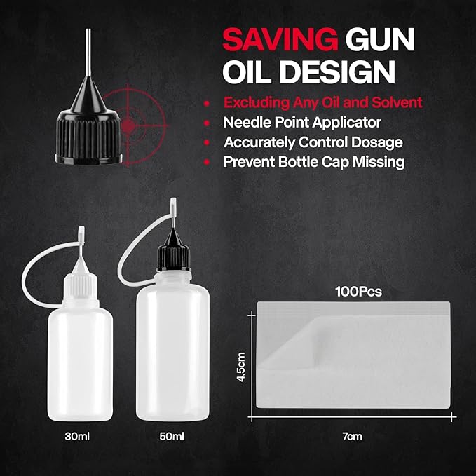 Universal Gun Cleaning Kit, Rifle Cleaning Set with Reinforced Brass Rods, Brass Jags and Slotted Tips