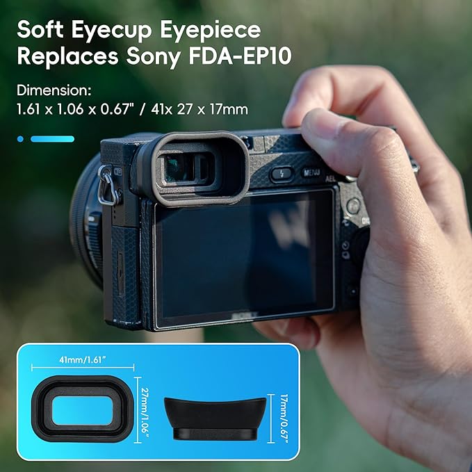Kiorafoto Soft Silicon Camera Viewfinder Eyecup Eyepiece Eyeshade for Sony A6000 A6100 A6300 Eye Cup Protector Replaces Sony FDA-EP10