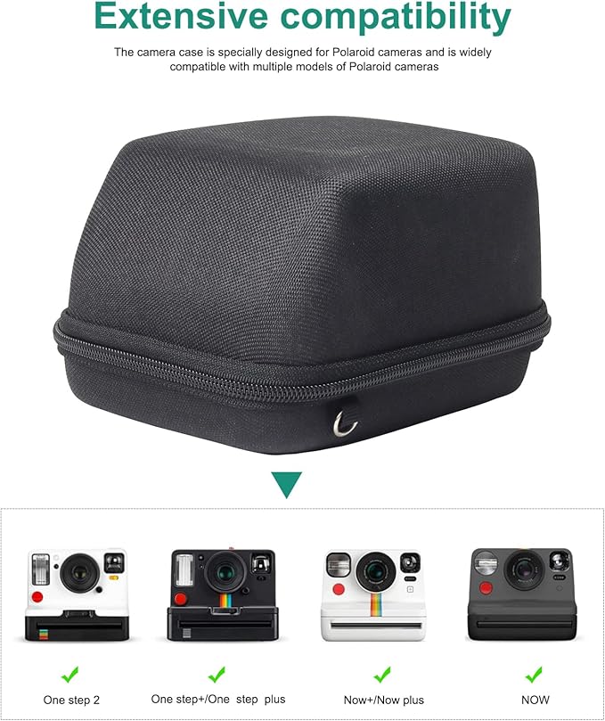 PULUZ Protective Case for Polaroid Now/Now + Plus/One Step 2/ One Step + Plus, Hard EVA Cloth Protective Case with with Adjustable Shoulder Strap(Black)