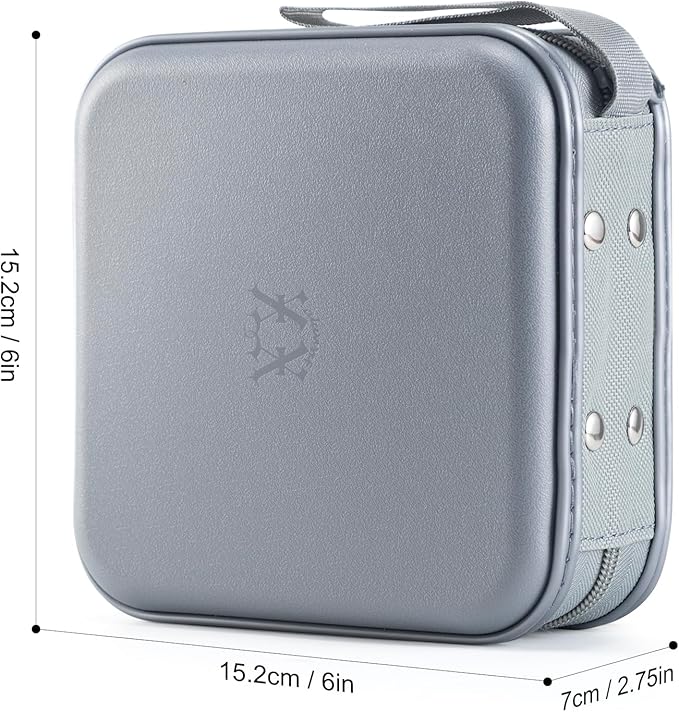 alavisxf xx 48 Capacity Hard Plastic DVD Case Portable Zipper CD Case Holder Large Storage Disc Wallet Bag for Car Home Travel (Grey)