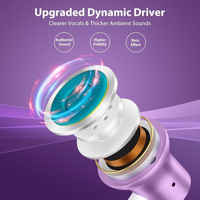 Jiunai USB C Headphones for iPhone 17 Pro Max Type C Wired Earbuds with Mic in Ear Magnetic Noise Isolation Stereo AUX Audio Corded Earphones for Samsung S26 S25 iPhone 16 15 for iPad Pixel 10 Purple