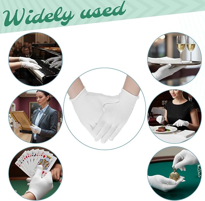 60 Pcs White Cotton Gloves for Dry Hands Sleeping Overnight Soft Cotton Gloves Moisturizing Sleeping Glove for Men and Women Inspection Glove for Dry Hand Art Handling Coin Jewelry