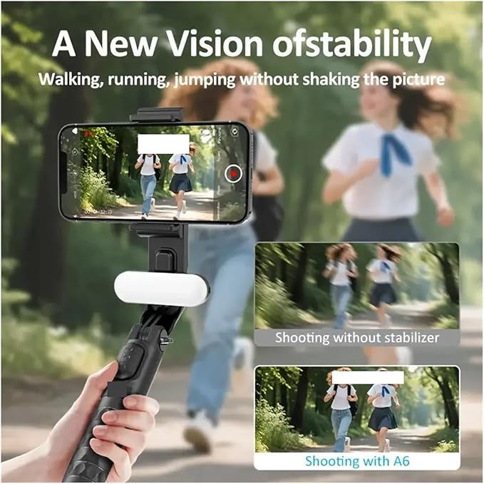 1-axis Handheld Gimbal Stabilizer W/Selfie Stick/Tripod, Wireless Remote, 400mAh Li-ion Battery, USB Charging, iOS