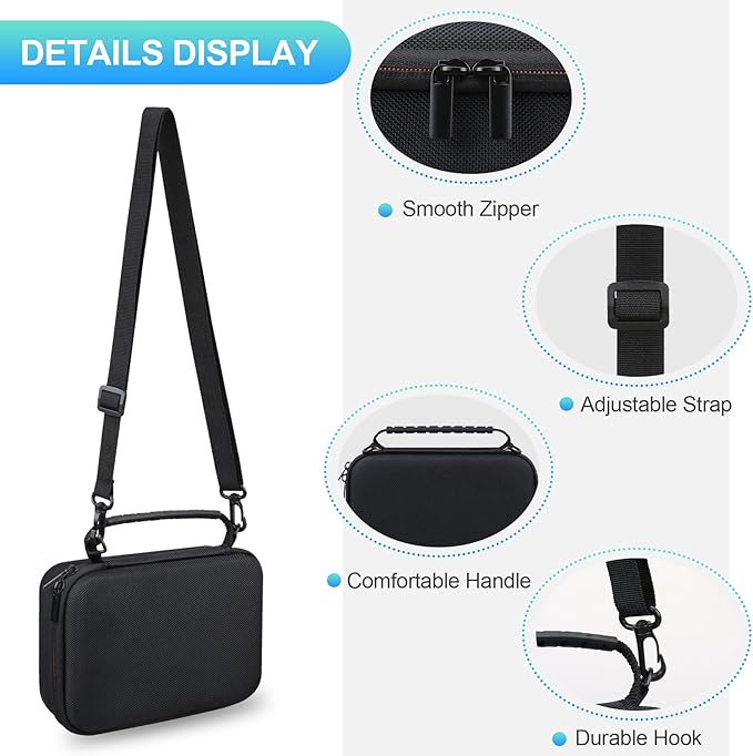 BOVKE Carrying Case for Canon G7X Mark III Mark II, PowerShot SX740 SX730, Sony ZV-1 II/ZV-1F Compact 4K Vlogging Digital Camera Travel Storage Bag for Tripod Microphone Cameras Accessory, Black