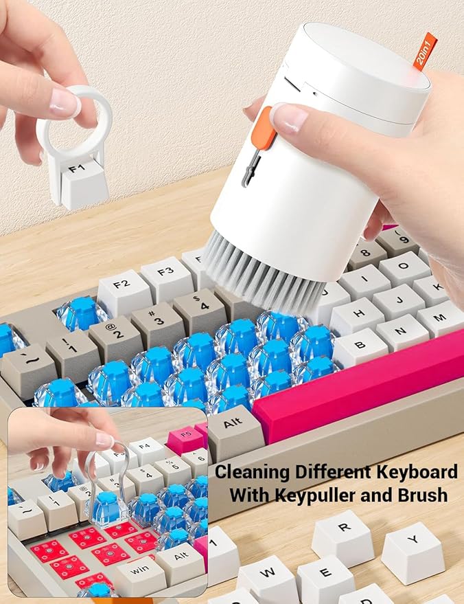20-in-1 Electronic Cleaner Kit for Keyboard iPhone AirPods MacBook iPad, Cleaning Spray & Brush for Laptop Tablet Earbud, Multi-Purpose Digital Device Cleaning Tool