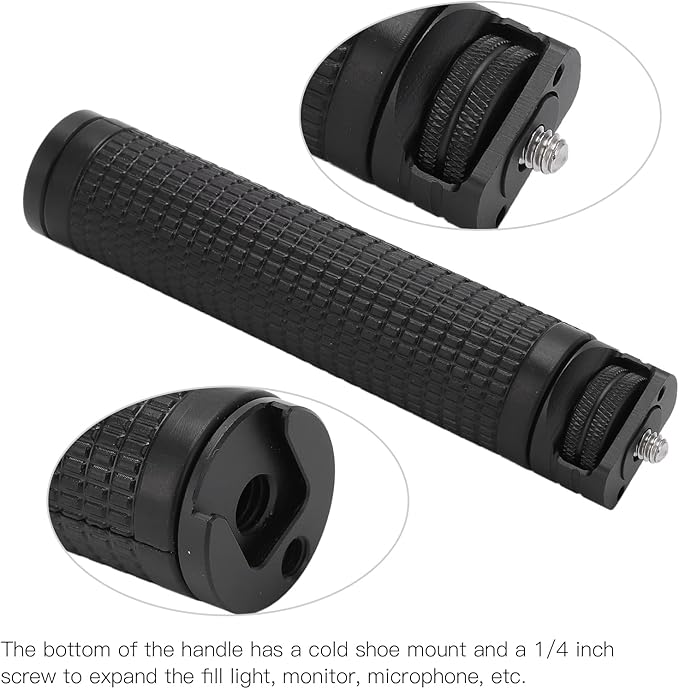 Stabilizer Handle Grip for 2, Camera Handle Grip Stabilizer, Handheld Stabilizer with Cold Shoe Mount and 1/4 Inch Screw, Ergonomic Rubber Cover for Secure Grip, Compatible