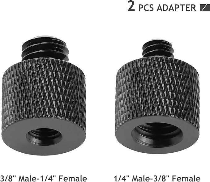 1/4 to 3/8 & 3/8 to 1/4 Camera Tripod Adapter - Male to Female Screw for Camera, Mount, Monitor