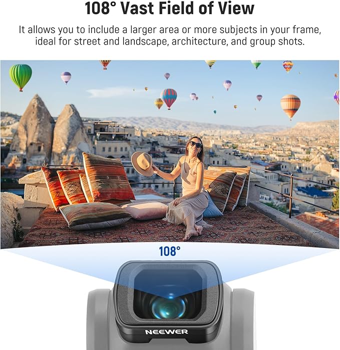 NEEWER 3 Pack ND Filter Set (Variable ND2-32, CPL, 1/4 Black Diffusion) & 0.75X Wide Angle Lens, 2X Macro Lens, 1.2X Blue Anamorphic Lens, Screen Protectors Compatible with DJI Osmo Pocket 3, FL-B28