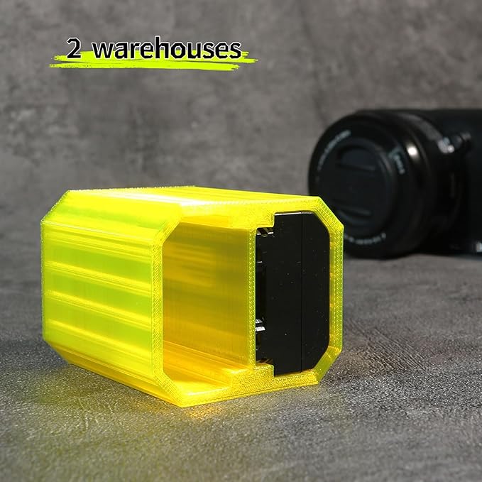 LingoFoto 2PCS Camera Battery Storage Soft Case with 2 Warehouses for Sony NP-FZ100 Camera Battery Protective Pack Case Holder (Yellow,Double warehouse)