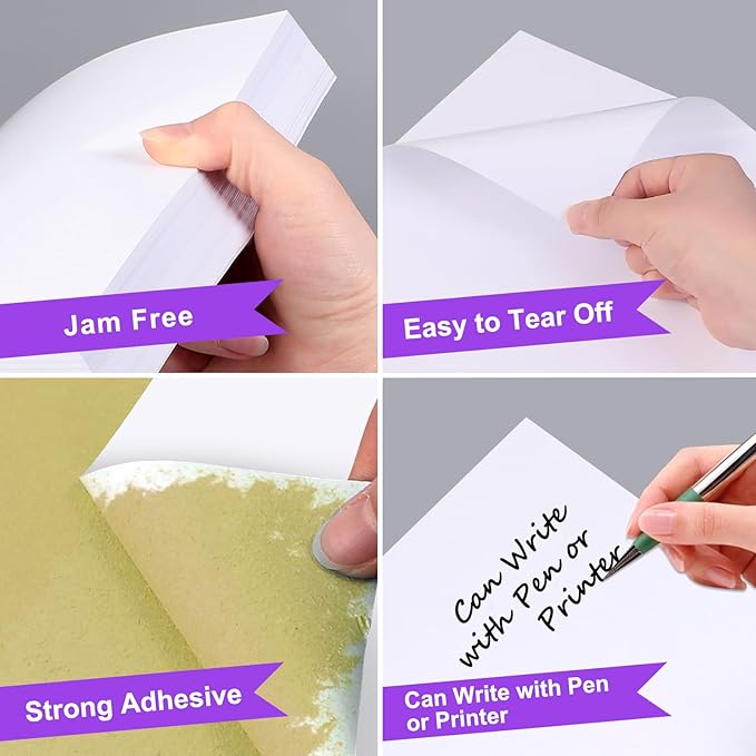 AveneMark 500 Sheets 3000 Labels Shipping Address Labels, 6 up 3-1/3" x 4" Quick to Peel Stickers Paper for Laser & Inkjet Printers, Printable Mailing Labels Stickers (6 Labels per Page Sheet)