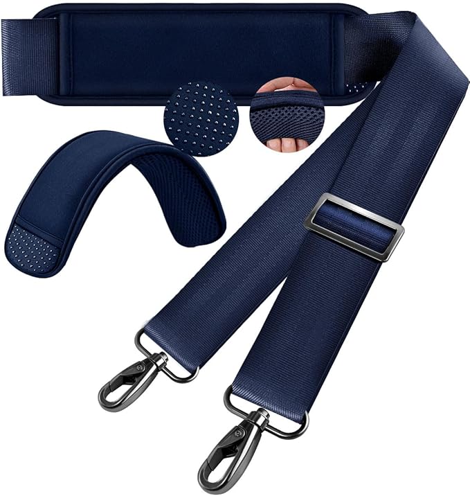 60 Inch Shoulder Strap, Ultra-Thick and Padded with Metal Swivel Hooks for Laptop Messenger and Crossbody Canvas Bags