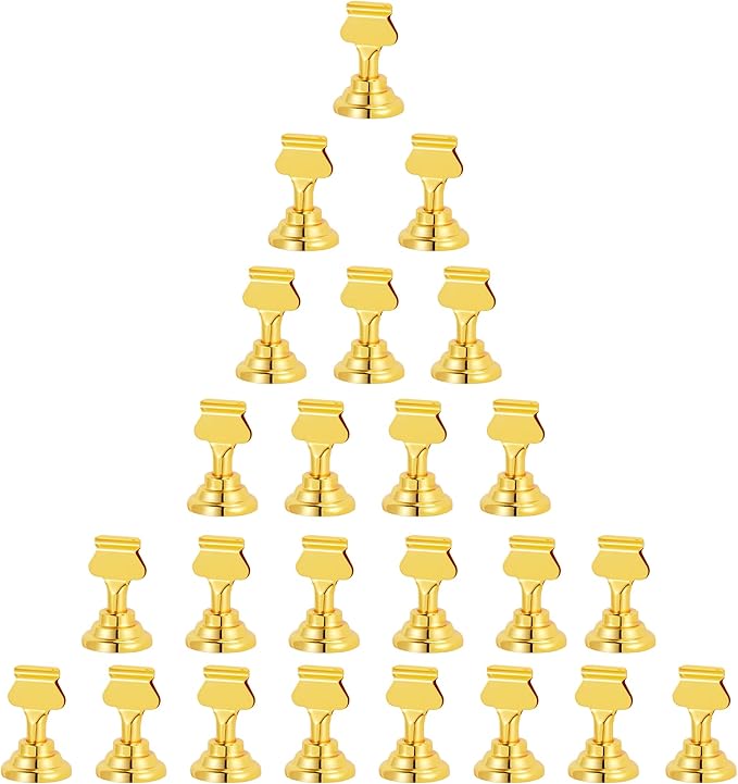 Urban Deco 24 Pieces Table Card Holder Place Card Holders 1.7 inches Gold Steel Card Holders for Photos, Food Signs, Memo Notes, Weddings, Restaurants, Birthday(Gold 24PK)