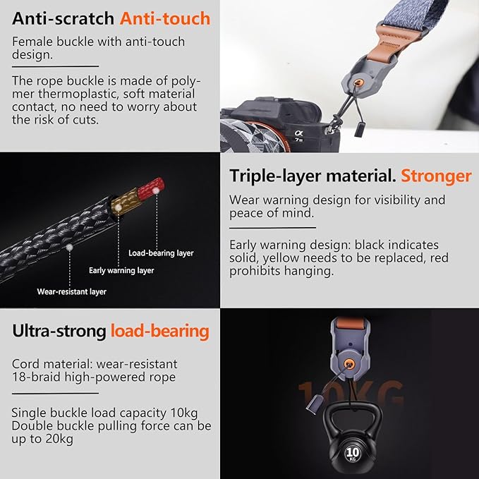 Pukoko Camera Wrist Strap for Photographers with Quick Release Adjustable Quick Release Camera Hand Strap