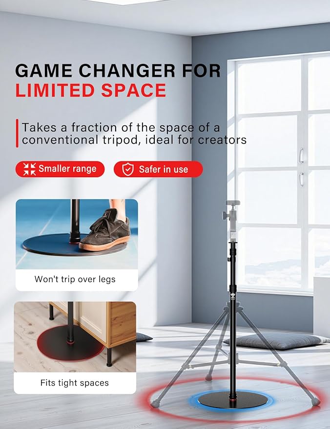 IFOOTAGE A400 Round Base Monopod, 79'' Studio Light Stand with Flat Base, Aluminum Camera Tripod Monopod Stand for Video Recording, Live Streaming, Interview, Payload 22lb (2 Pack)
