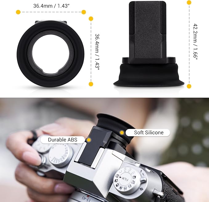 JJC Soft Rubber Eyecup Eyepiece for Fuji Fujifilm X-T50 XT50 Mirrorless Camera, X-T50 XT50 Eye Cup Viewfinder Cover, Not Affect The Use of LCD Screen, Comfortable Eyeglass Wearers