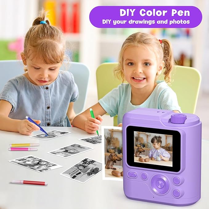 Kids Camera Gifts for Girls Boys - Christmas Birthday Xmas Gift for Girl Boy Age 3 4 5 6 7 8 9 10 11 12 Year Old - Instant Print Digital Toys Ages 3-5 6-8 8-12 Years Olds - Toddler Learning Kid Toy