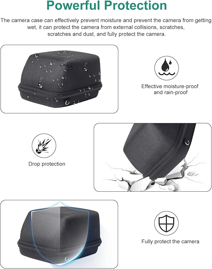 PULUZ Protective Case for Polaroid Now/Now + Plus/One Step 2/ One Step + Plus, Hard EVA Cloth Protective Case with with Adjustable Shoulder Strap(Black)