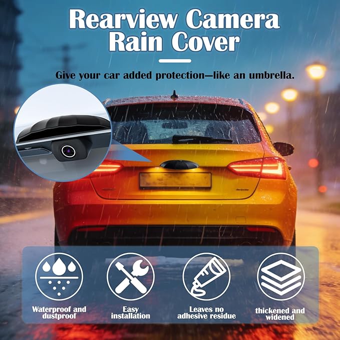 Universal Silicone Rear Camera Rain Cover - Waterproof & Easy Install Anti-Rain Protector for Car Backup Cameras