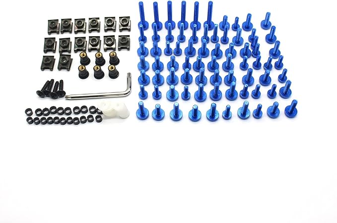 Motorcycle Fairing Bolt Kit Screws Fasteners Fixing Sportbike for Yamaha Honda Kawasaki Suzuki BMW, Mounting Kits Washers Nuts Screws Clips Assortment