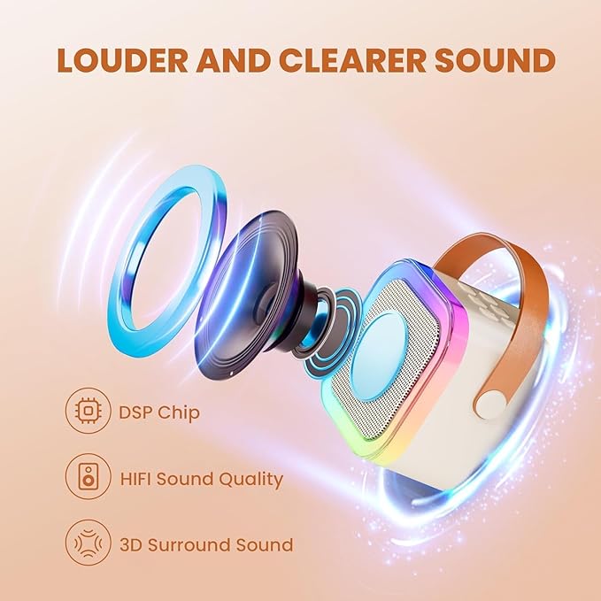 Mini Karaoke Machine for Kids, 2026 TOP Toys Birthday Gifts Ideas for Girls Ages 4, 5, 6, 7, 8, 9, 10, 12+ Years Old, Portable MP3 Player with 2 Wireless Mics for Family Home Party