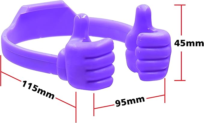 Honsky Thumbs-up Cell Phone Stand Holder, Tablet Stand Cradle for Desk Desktop Smartphone Cellphone Mobile Phone Tablets, Universal Adjustable Flexible, Purple