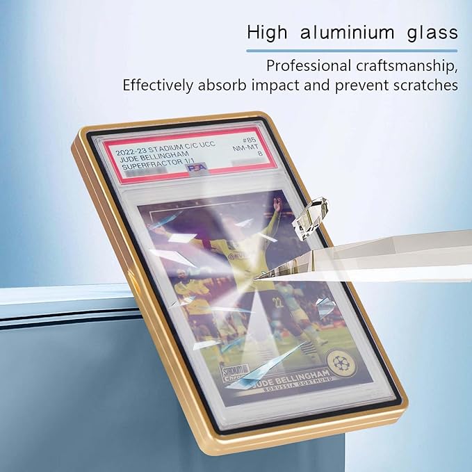 PSA Slab Bumper Case, Metal Graded Cards Slab Magnetic Protector for 35pt PSA/CGC/CCIC Graded Cards|Scratch Resistant | Stackable | UV Resistant | Purple