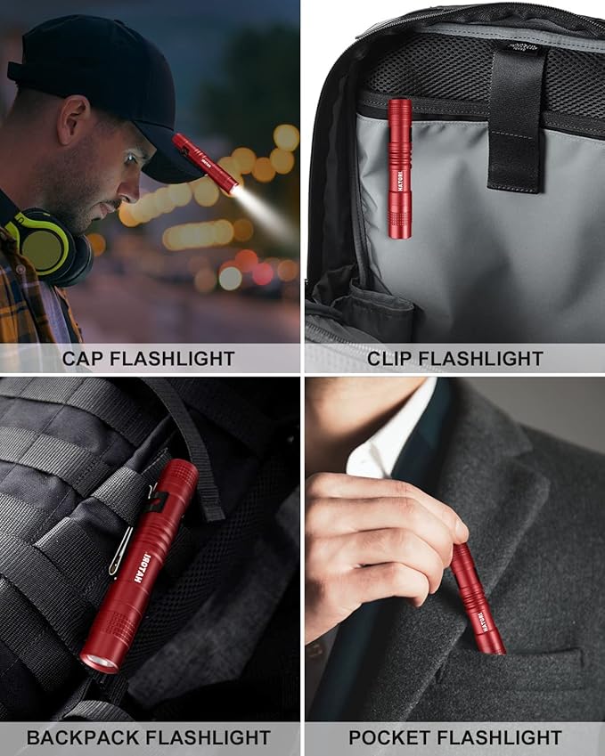 HATORI Flashlights Bright LED Flashlight Super Mini Flashlight with High Lumens Flash Light Pen Light Small Flashlights for Emergencies Outdoor Pocket Flashlight (1 Pack)