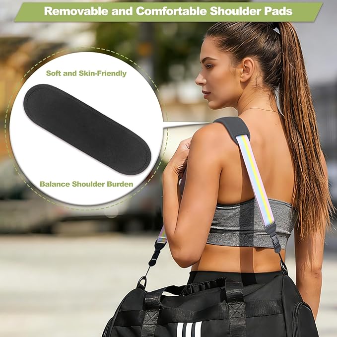 Universal Shoulder Strap, Removable Neoprene Padded Camera Strap, Adjustable Neck Lanyard for iPad, Binocular, Tablet Case, Camera, Luggage Bag (Rainbow Colore Universal Shoulder Strap)
