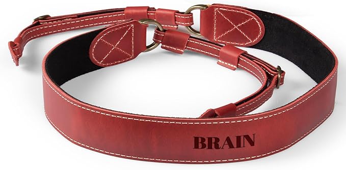 MegaGear Personalized Genuine Leather Camera Strap Custom Engraved DSLR & SLR Shoulder/Neck Strap