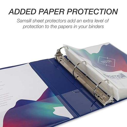 Samsill Durable 2 inch 3 Ring Binder, Made in USA, D Ring Binder, FSC 100% Recycled Chipboard, Blue