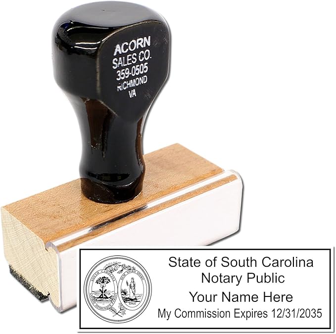 South Carolina Notary Value Kit, Notary Public Supplies South Carolina, Includes Journal, Acknowledgement Stamp, Rectangular Notary Stamp, with Wood Handle Stamps