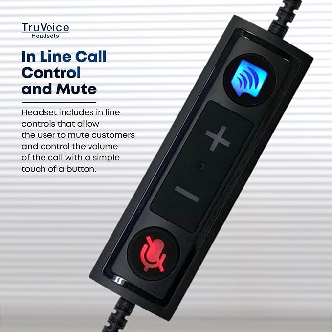 VoicePro 10 Professional Home Office and Call Center USB Headset with Noise Canceling Microphone, HD Speakers and in Line Call Controls with Mute, Compatible with All UC Voice Platforms.