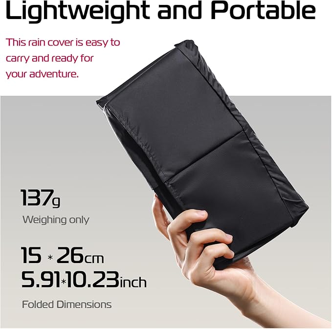 ULANZI RC01 Camera Rain Cover, Small Size Durable Nylon Raincoat Compatible with Canon Sony Nikon DSLR Mirrorless Vlog Camera & Lenses Within 260mm, with Sleeves, Drawstrings, Viewing Window