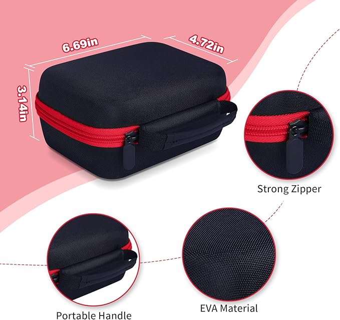 Hikkon Kids Camera Case Fit for ESOXOFFORE/Dylanto/Yehtta/HiMont/Gofunly Instant Print Camera Toy,Portable Digital Camera bag Storage Holder Organizer(Case Only) - Black&Red