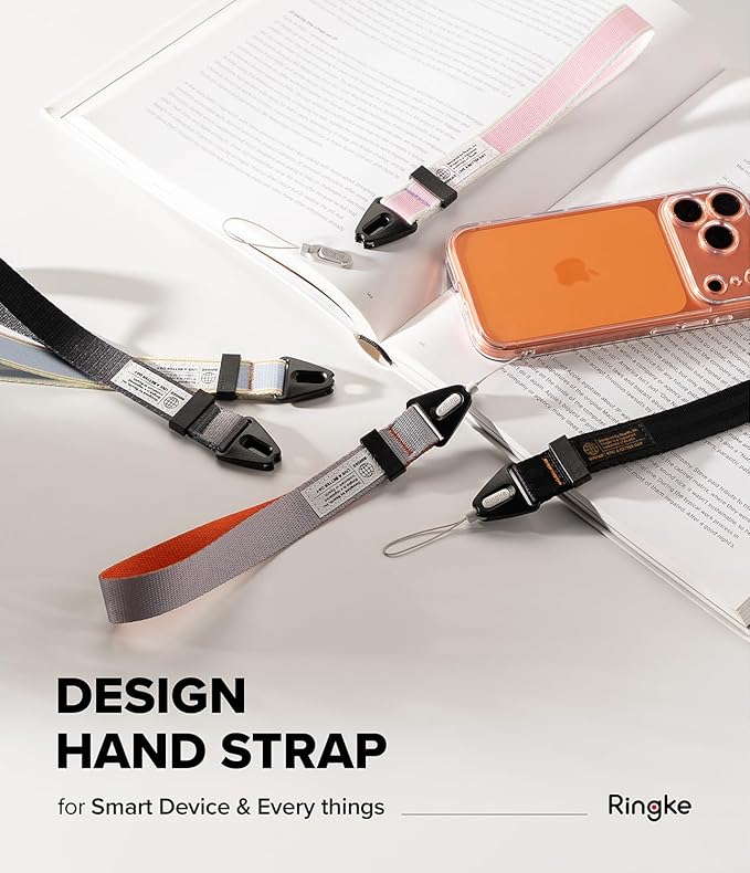 Ringke Hand Strap [Adjustable Wristlet Lanyard with Sturdy String] [One-Touch Buckle] for Phone Case, Camera, Keys, USB Flash Drive, and ID Badge - Stripe Blue