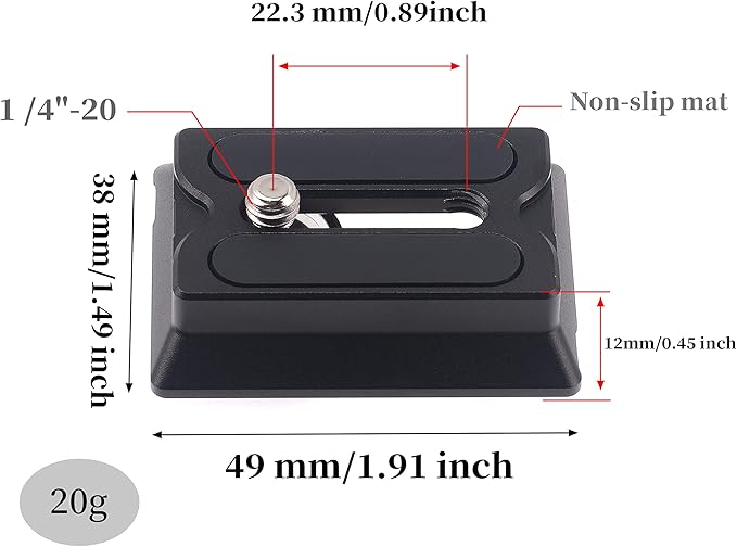 Hersmay Upper RS4 Quick Release Plate for DJI Ronin RS4 Mini /RS4 Pro/SC 2 / RSC 2 / RS 3 / RS 3 Pro Gimbal Accessories Mounting Plate for Mirrorless Camera Fit Arca-Swiss Standard