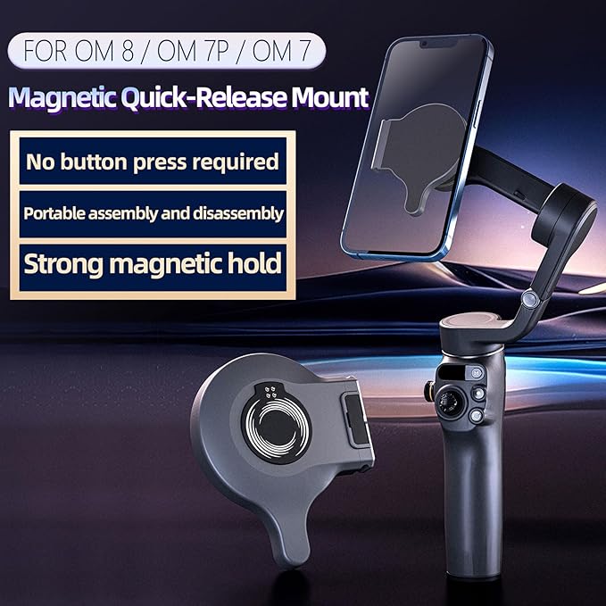 Magnetic Quick-Release Mount Adapter for DJI Osmo Mobile 8/7P/7, Smartphone Gimbal Stabilizer, Compatible with DJI OM Multifunctional Module/OM Tracking Module