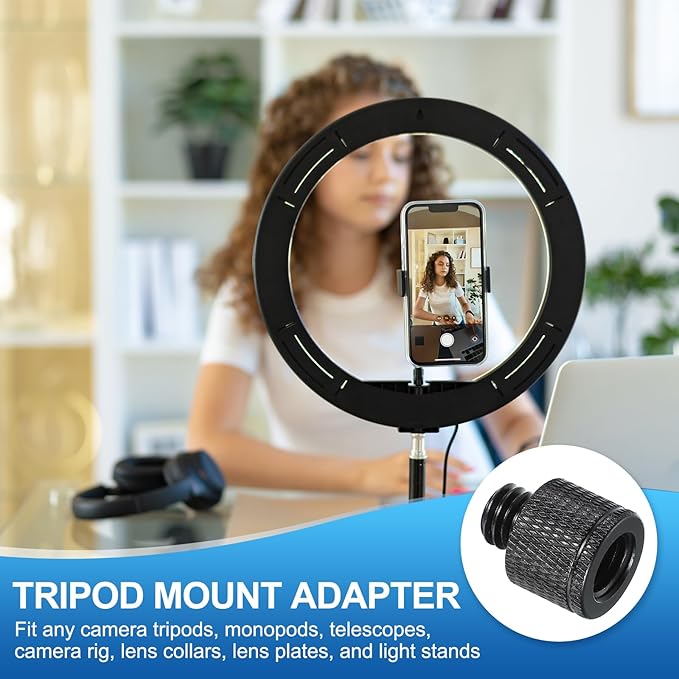 PATIKIL Tripod Screw Adapter M10 Female to 3/8 Male, 4 Pcs Tripod Nut Connectors Camera Mount Screw Camera Double Head Converter for Microphone Holder Magic Arms Accessories, 20 mm