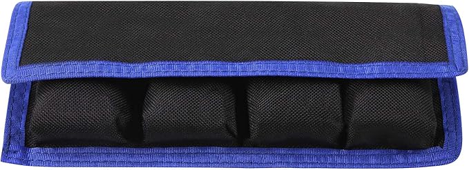 Meking DSLR Battery Case Holder Storage with 4 Pocket Pouch for LP-E6/LP-E8/LP-E10/LP-E12/NP-FW50/EN-EL14/EN-EL15 and more