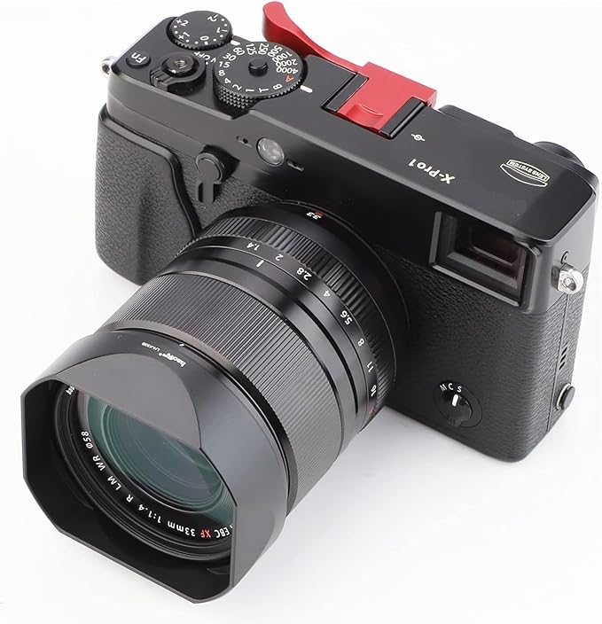 Haoge Metal Square Lens Hood for Fujifilm Fuji XF23mm f1.4 R LM WR Lens (58MM) Fujinon XF33mm F1.4 R LM WR Lens, Fujinon XF 16-50mm F2.8-4.8 R LM Lens Bayonet Hood Shade,with Metal Cap Kit