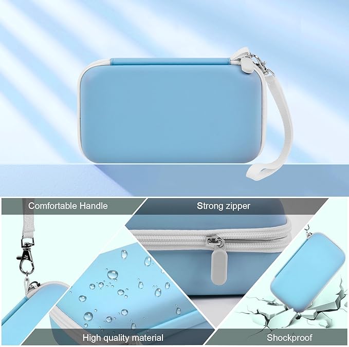 Grapsa Case Compatible with ESOXOFFORE for Dylanto for Anchioo for WEEFUN for GKTZ for Amzelas for Mafiti Instant Print Camera for Kids, Film Camera Storage Holder Organizer Bag (Box Only)- Blue