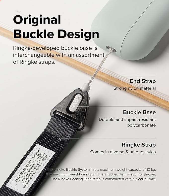 Ringke Lanyard Strap [Adjustable Neck Shoulder Crossbody Strap] [One-Touch Buckle] for Phone Case, Camera, Keys, USB Flash Drive, and ID Badge - Graphite