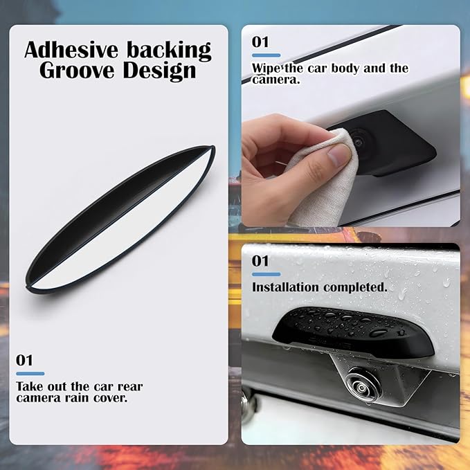 All-Weather Backup Camera Cover - Soft Silicone Rain Guard for Vehicle Reversing Cams, Universal Fit